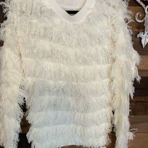 Cupshe Cream Textured Crew Neck Sweater